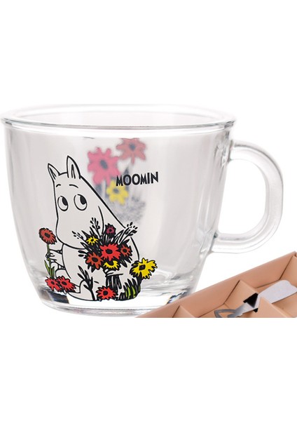 210 ml Yaratıcı Sevimli Moomin Cam Kupalar Kupası Düğün Kapak ile Su Süt Çay Cam Kahve Kupa Moomin Karikatür Çocuklar Için Evler | Bira Steins (Şeffaf) (Yurt Dışından)
