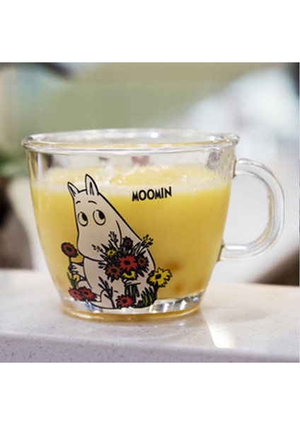 210 ml Yaratıcı Sevimli Moomin Cam Kupalar Kupası Düğün Kapak ile Su Süt Çay Cam Kahve Kupa Moomin Karikatür Çocuklar Için Evler | Bira Steins (Şeffaf) (Yurt Dışından)