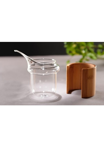 Yaratıcı Yüksek Borosilikat Cam Çay Sürahi Bambu Tutucu El Yapımı Cam Çay Bardağı Cam Chahai Kungfu Teaware Aksesuarları | Cam Cam | Cam Sürahi Cam Bardak (Yurt Dışından)