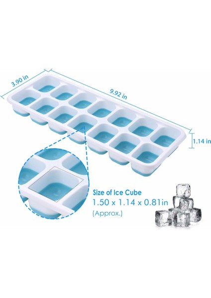 4 Set Silikon Buz Küpü Tepsi Kapakları Ile, Kolay Yayın ve Esnek Silikon Kalıplar Dıy Ice Buz Küp Makinesi Için Dondurma Parti | Dondurma Makineleri (Yurt Dışından)