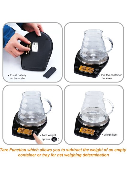 6.6lb / 3 kg Dijital El Damla Kahve Ölçeği Paslanmaz Çelik Hassas Sensörler Mutfak Gıda Ölçeği Zamanlayıcı Ağırlığı ile LCD Ekran | Mutfak Terazi (Yurt Dışından)