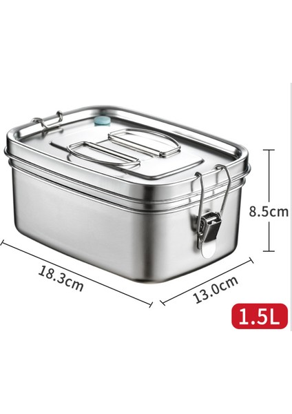 1.5l 304 Paslanmaz Çelik Öğle Yemeği Kutusu Çift Katmanlar Bento Gıda Konteyner Snack Depolama Termal Metal Kutusu Stok Yemek | Öğle Yemeği Kutuları (Gümüş) (Yurt Dışından) fiyatları