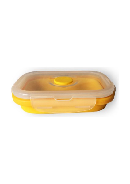 Silikon Öğle Yemeği Kutusu Yuvarlak Katlanır Gıda Konteyner Taşınabilir Kase 800ML Bento Box Çevre Dostu | Öğle Yemeği Kutuları (Sarı) (Yurt Dışından)