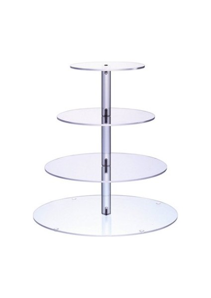 4 Katmanlı Kek Standı Düğün Kek Yuvarlak Fincan Kek Tutucu Doğum Günü Partisi Tatlı Standları Ekran Cupcake Standları | Depolama Tepsileri (Yurt Dışından)