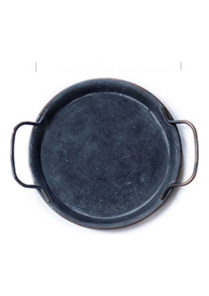 Kolu ile Retro Metal Plaka El Işi Yuvarlak Dövme Vintage Depolama Ekmek Tepsisi Ev Dekorasyon Bahçe Restoran | Depolama Tepsileri (Ler) (Yurt Dışından)