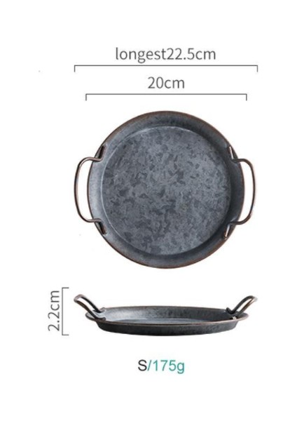Kolu ile Retro Metal Plaka El Işi Yuvarlak Dövme Vintage Depolama Ekmek Tepsisi Ev Dekorasyon Bahçe Restoran | Depolama Tepsileri (Ler) (Yurt Dışından) fiyatları