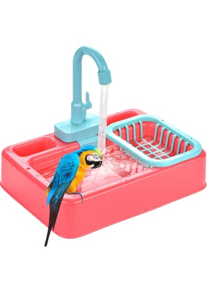 Kuş Besleyici Otomatik Papağan Küvet Yüzme Havuzu Musluk Papağan Banyo Duş Su Dağıtıcı Kuş Kafesi Banyo Pet Papağan Oyuncaklar | Kuş Oyuncakları (Yurt Dışından)