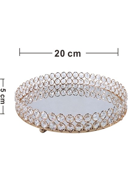 Altın Nordic Ayna Kristal Stil Depolama Sepetleri Kutusu Basitlik Stil Ev Organizatör Takı Kolye Tatlı Tabağı Için | Depolama Tepsileri (GOLD-20CM) (Yurt Dışından)