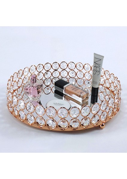 Altın Nordic Ayna Kristal Stil Depolama Sepetleri Kutusu Basitlik Stil Ev Organizatör Takı Kolye Tatlı Tabağı Için | Depolama Tepsileri (GOLD-20CM) (Yurt Dışından) modelleri