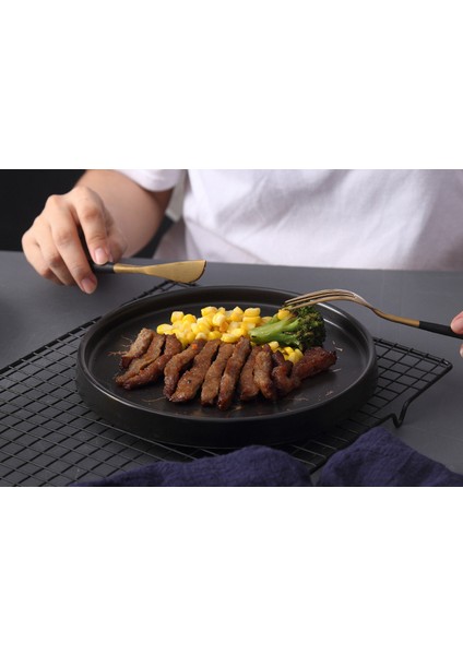 20 cm Altın Mermer Seramik Bulaşık Porselen Çatal Seti Mutfak Masası Avrupa Dekoratif Tatlı Biftek Plaka | Depolama Tepsileri (Yurt Dışından) modelleri