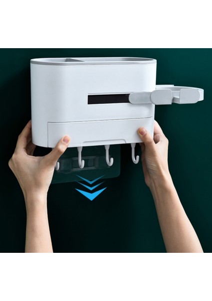 Duvar Montajı Saç Kurutma Makinesi Tutucu Raf Banyo Depolama Makyaj Organizatör Plastik Saç Kurutma Makinesi Raf Aksesuarları | Banyo Rafları (Yurt Dışından) fırsatları