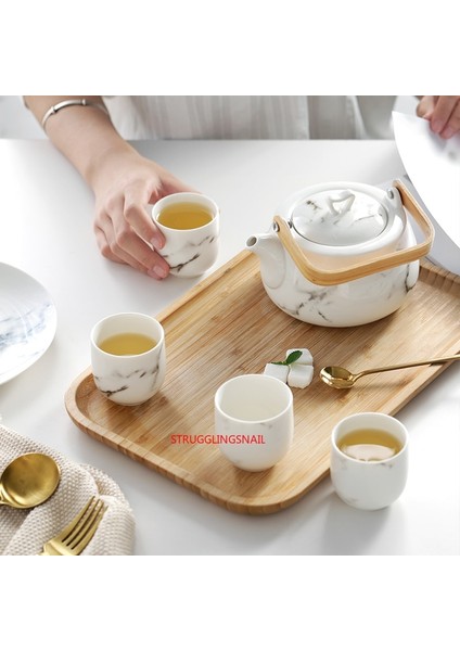 El Yapımı Seramik Çaydanlık Büyük Nordic Tarzı 800 ml Isıya Dayanıklı Çay Töreni Seti Pot Çiçek Seti Puer Su Isıtıcısı Ofis Ev Aracı | Sürahi (Yurt Dışından)