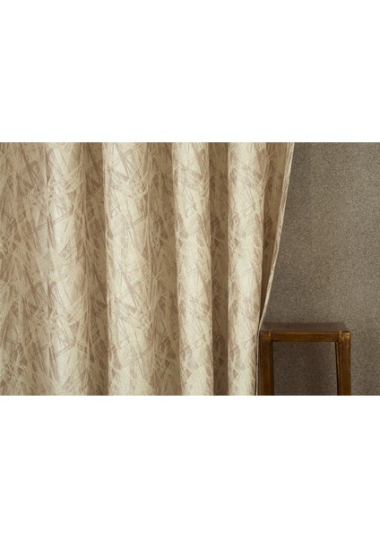 Fon Perde Bush Desen Krem Pilesiz 200x260 fiyatları