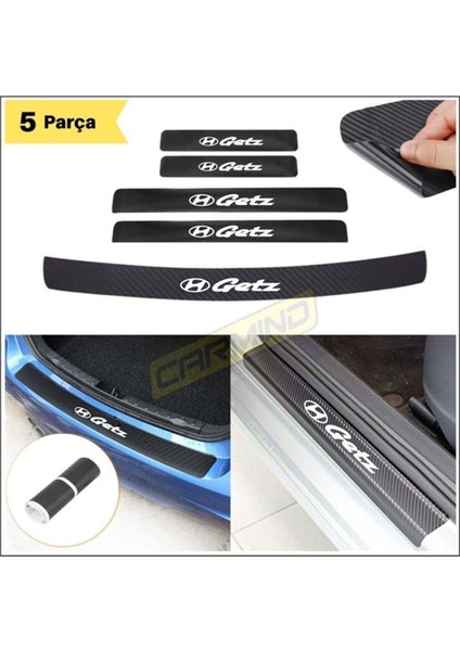 Hyundai Getz Için Bagaj ve Kapı Eşiği Karbon Oto Sticker
