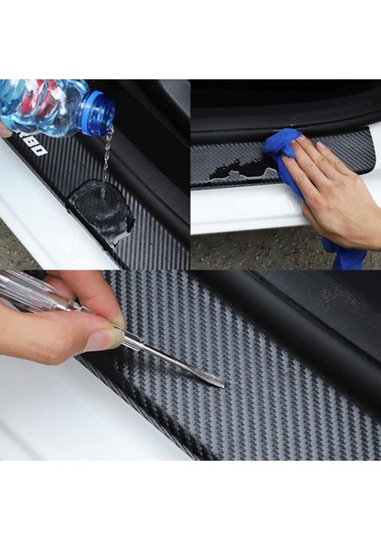 Hyundai Getz Için Bagaj ve Kapı Eşiği Karbon Oto Sticker