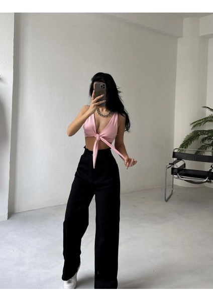 Black Fashion Bel ve Paça Püsküllü Pantalon modelleri