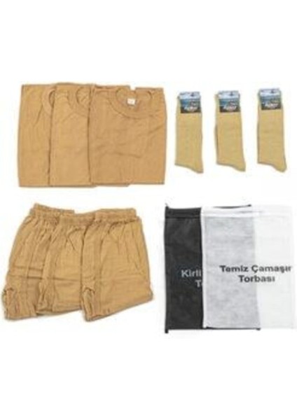 Acemi Bedelli Askerlik Seti 3'lü Yarım Kollu Atlet, Boxer, Çorap