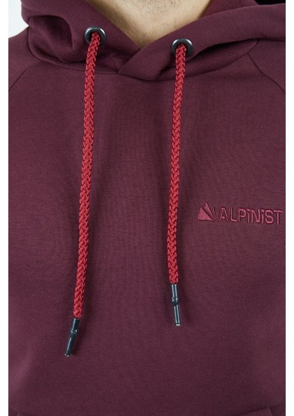 Delta Kapşonlu Sweatshirt Vişne Vişne - Xl