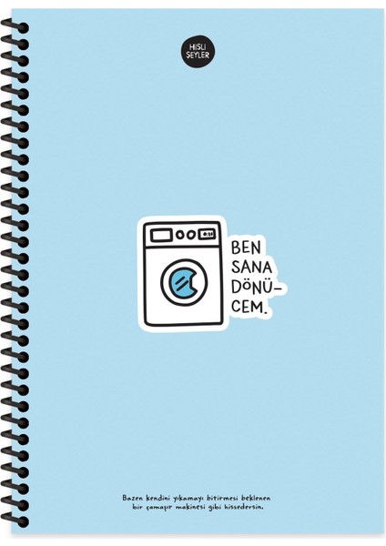 Hisli Şeyler 17X24 Kareli Defter - Ben Sana Dönücem (100 Yaprak)