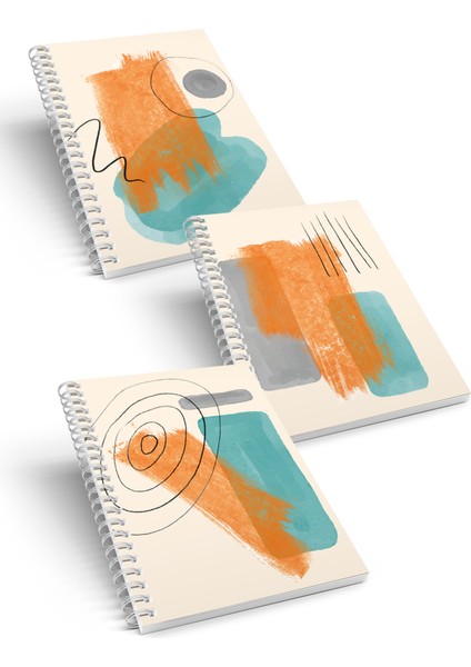 3'lü Spiralli Çizgili Defter Seti A5 (15X21CM)