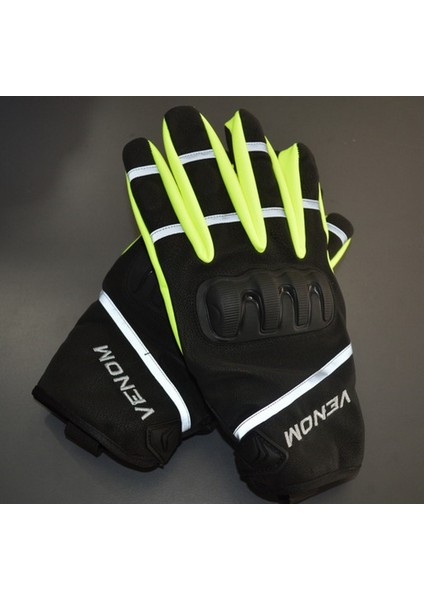 Venom 9010 Softshell Korumalı Motosiklet Eldiveni Yeşil