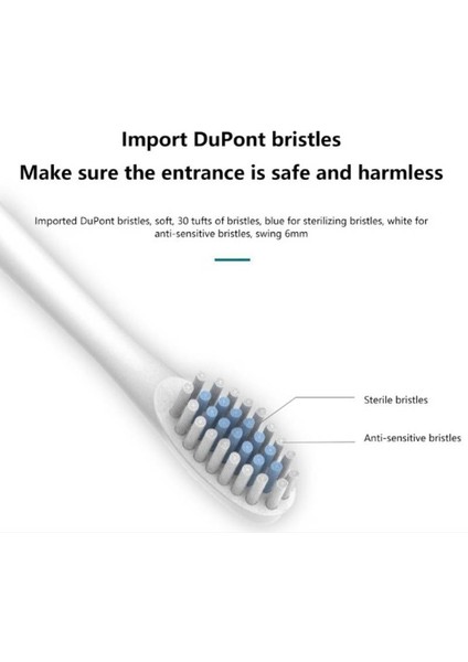 6 Titreşim Modlu USB Şarj Elektrikli Yetişkin Diş Fırçası - Beyaz (Yurt Dışından)