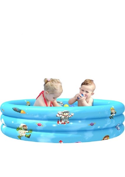 90 x 30 cm Çocuklar İçin Yuvarlak Şişme Yüzme Havuzu - Mavi (Yurt Dışından)