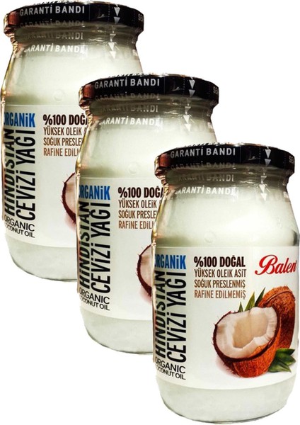Hindistan Cevizi Yağı (Soğuk Pres) 300 gr x 3