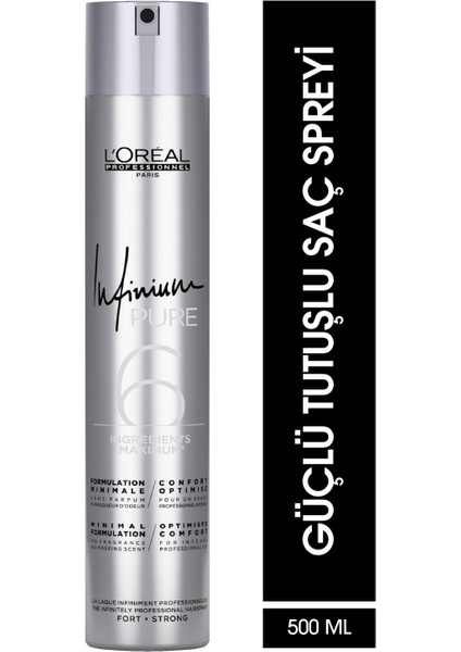 L'oreal Professionnel Infinium Pure Güçlü Tutuşlu Saç Spreyi 500  ml