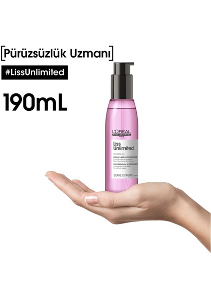 L'oreal Professionnel Serie Expert Liss Unlimited Elektriklenme karşıtı (ve yoğun yumuşaklık veren) Yağ 125 ml