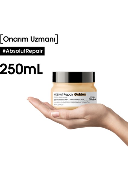 L'oreal Professionnel Serie Expert Absolut Repair Yıpranmış Saçlar için Onarıcı Altın Maske 250 ml