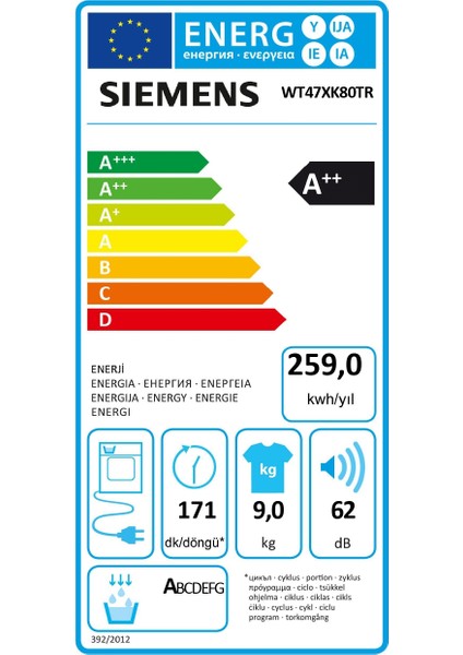 iQ700 WT47XK80TR  9 kg Isı Pompalı Kurutma Makinesi