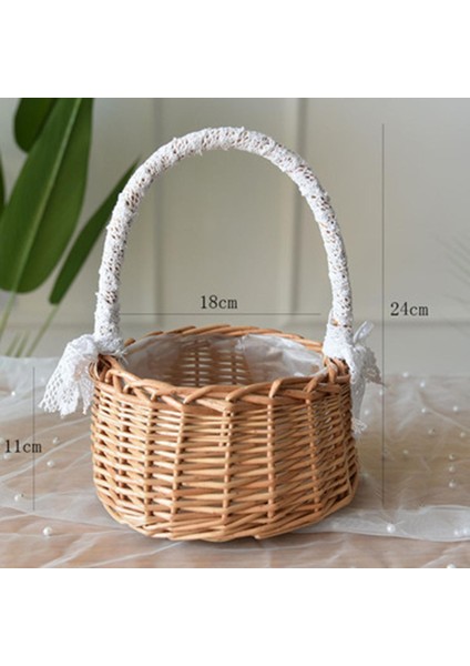 Rattan Dokuma Çiçek Aranjmanı Dekoratif Sepet L (Yurt Dışından)