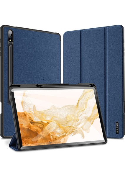 Samsung Galaxy Tab S7 Fe / S7 + Domo Serisi Deri Kılıf Blue (Yurt Dışından)