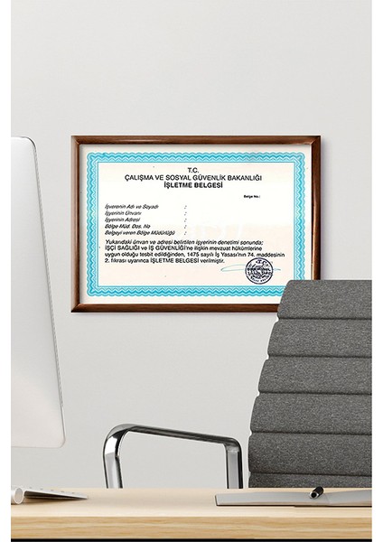 A4 Çerçeve Ucuz 21X30 Sertifika Evrak Diploma Belge Fotoğraf Çerçevesi Duvara Asılabilir Ofis Özc-Boşbelge