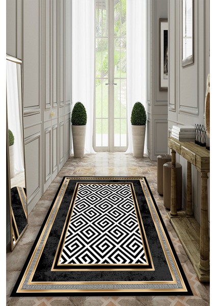 Esta Geometrik Desenli Modern Halı (Makinada Yıkanabilir Kaymaz Dot Taban) - ES1218