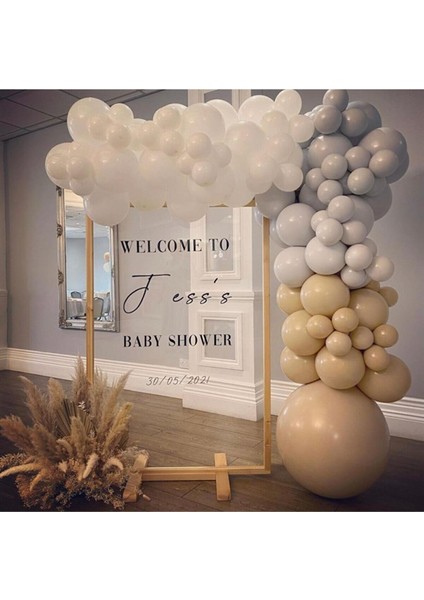 Pastel Gri-Beyaz-Ten Balon 100 Adet + 5 Mt. Balon Zinciri