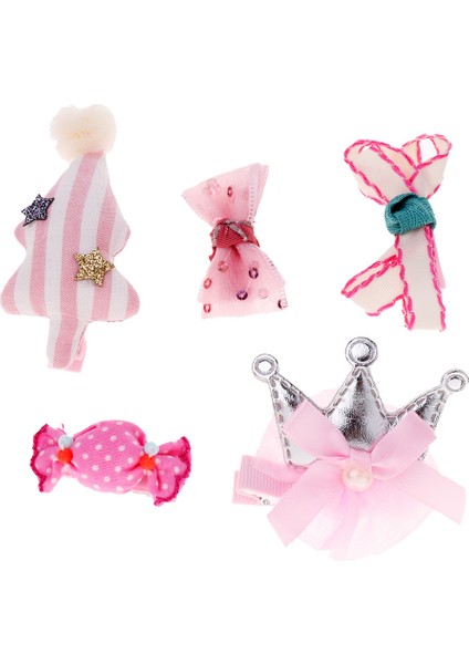 5 Adet Bebek Saç Aksesuarı Toka Seti - Pembe (Yurt Dışından)
