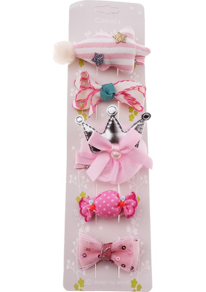 5 Adet Bebek Saç Aksesuarı Toka Seti - Pembe (Yurt Dışından) modelleri