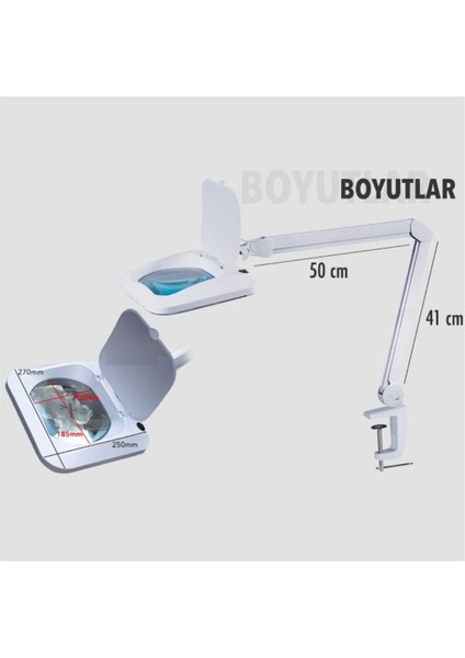 6020 Ayaklı ve Masaüstü Ledli ´köşeli Lensli´ Büyüteç