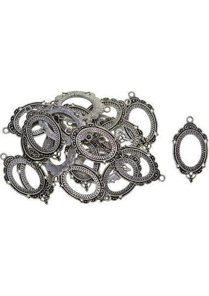4x 20 Adet Oval Boş Kolye Tepsi Cabochons (Yurt Dışından)