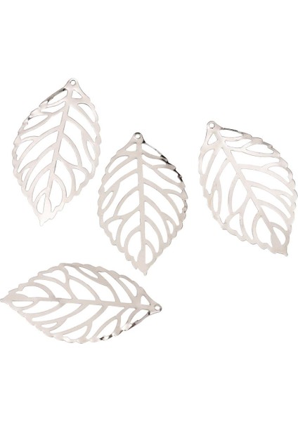 2x 100X Hollow Telkari Charms Yaprak Kolye Mücevherat Bulma Dıy El Sanatları Beyaz (Yurt Dışından)