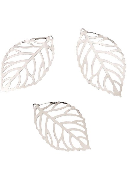 2x 100X Hollow Telkari Charms Yaprak Kolye Mücevherat Bulma Dıy El Sanatları Beyaz (Yurt Dışından)