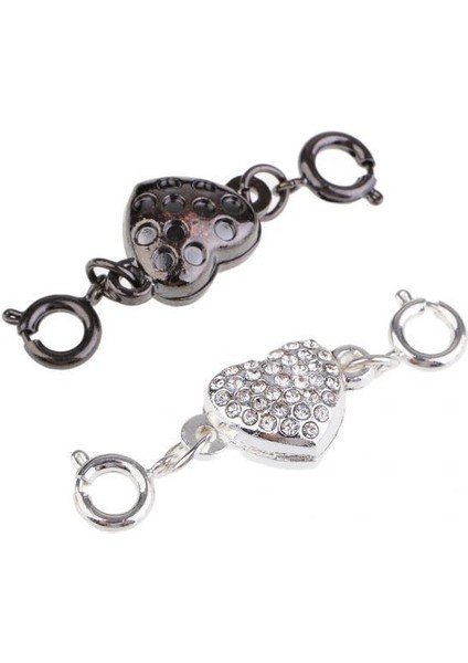 3x 2 Setleri Rhinestone Kalp Pirinç Manyetik Istakoz Klipsler Dıy Takı Bulma (Yurt Dışından)