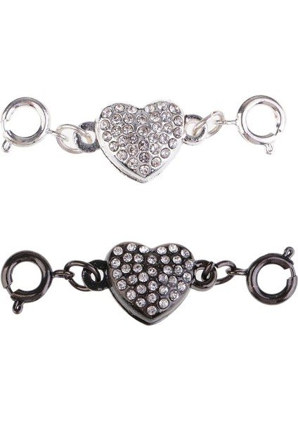 3x 2 Setleri Rhinestone Kalp Pirinç Manyetik Istakoz Klipsler Dıy Takı Bulma (Yurt Dışından) fiyatları