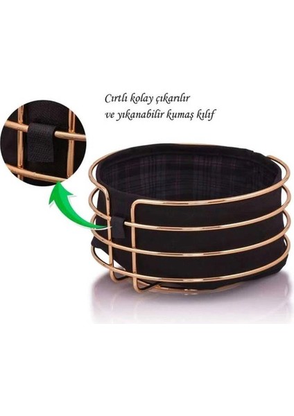 Saye Gold Metal Yuvarlak Ekmek Sepeti