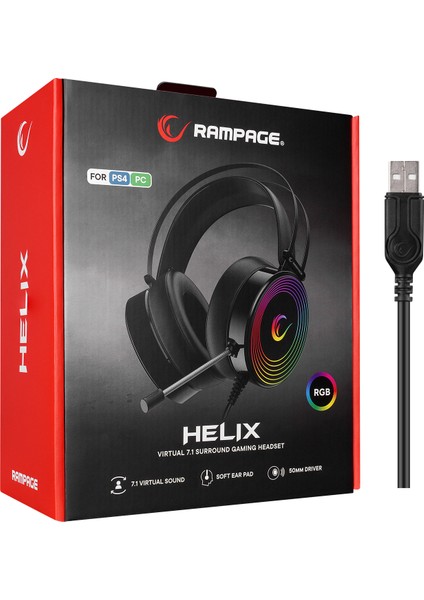 RM-K97 Helıx USB 7,1 Version Rgb Gaming Mikrofonlu Oyuncu Kulaklığı indirimleri