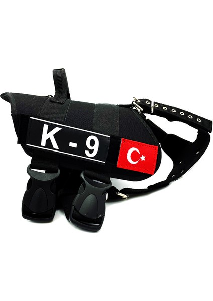 Siyah K9 Kurt Başlı Türk Bayraklı Köpek Göğüs Tasması Köpek Bellik fiyatları