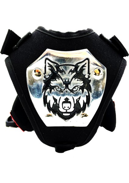 Siyah K9 Kurt Başlı Türk Bayraklı Köpek Göğüs Tasması Köpek Bellik modelleri
