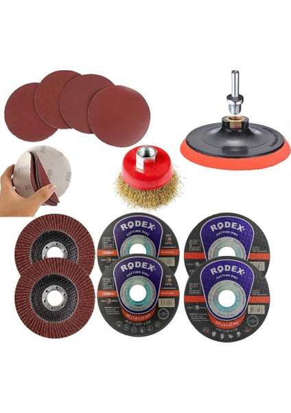 Spiral Taşlama Cırt Zımpara Metal Kesme Tel Fırça Seti (25 Parça)